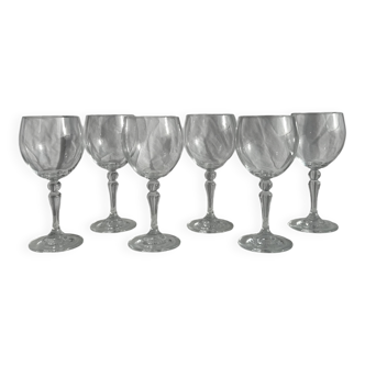 Lot de 6 verres à pied boule vintage