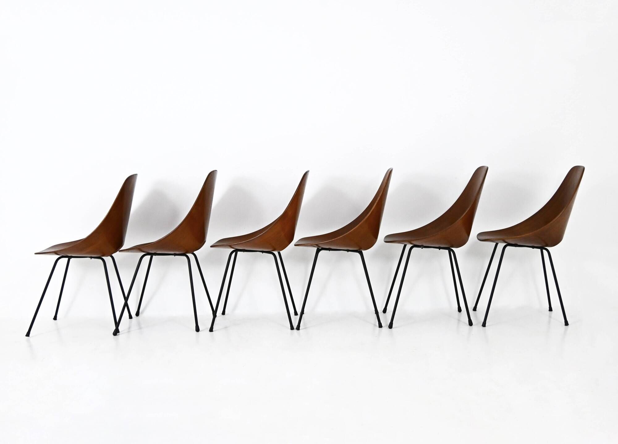 6 "Medea" chairs by Vittorio Nobili for Frattelli Tagliabue, 1950s