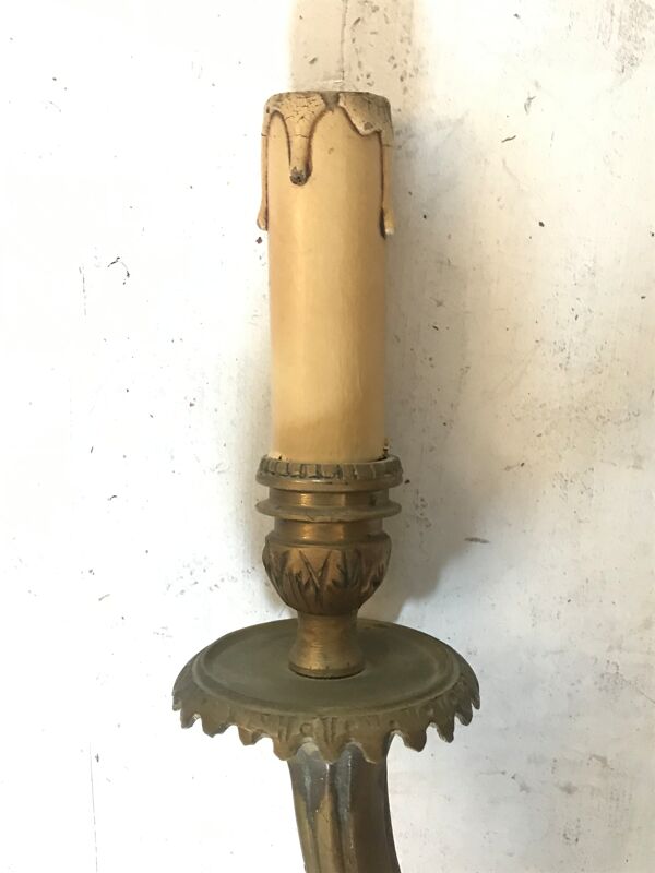 Paire d’appliques de château en bronze 55cm