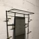 Wall coat rack l vintage metal mirror with 6 hooks
