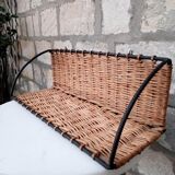 Rattan and steel shelf