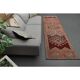 1970s Vintage Turkish Oushak Handmade Wool Cotton Pink Runner Rug 94x311