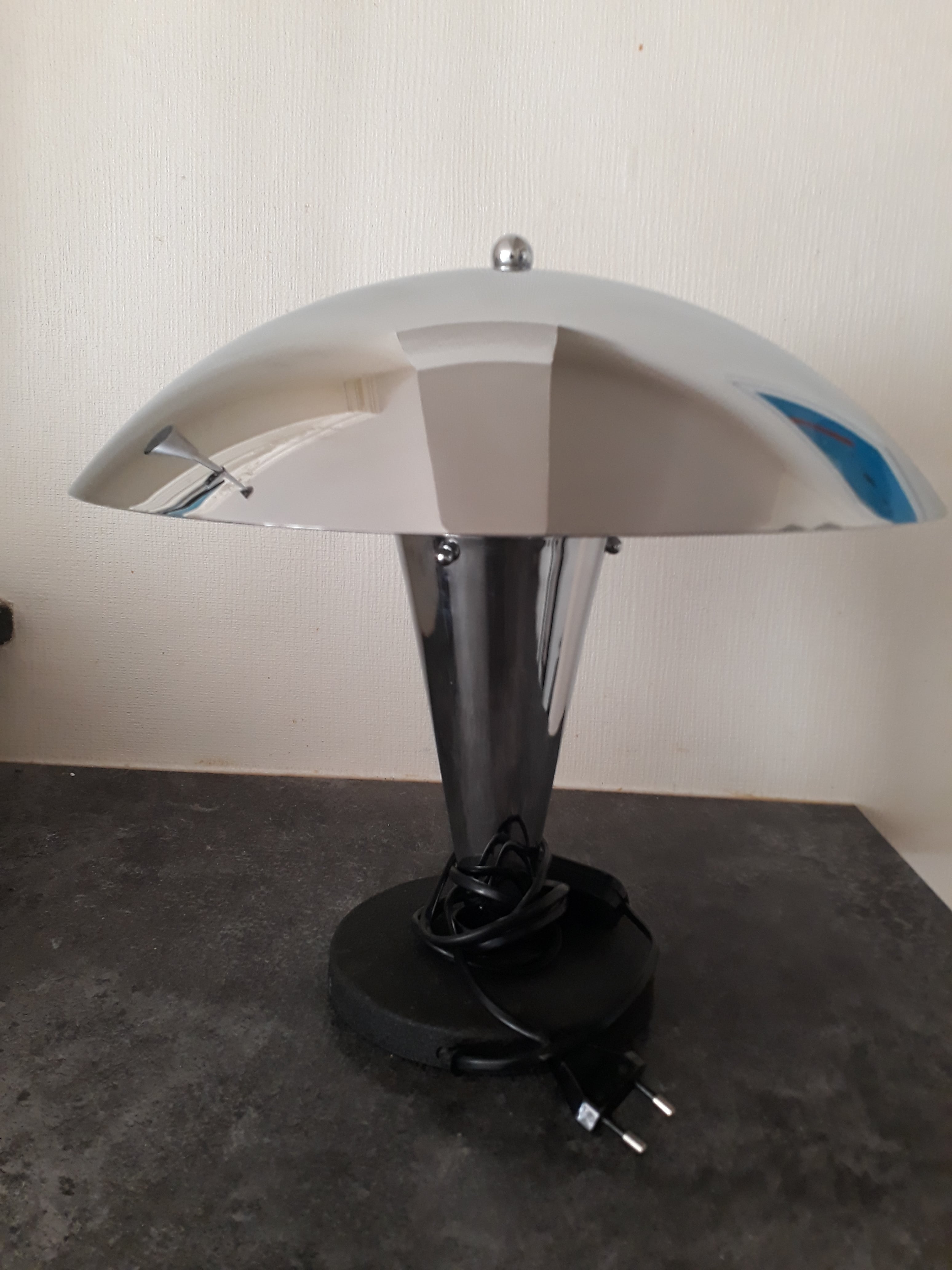 Chrome mushroom lamp 1970