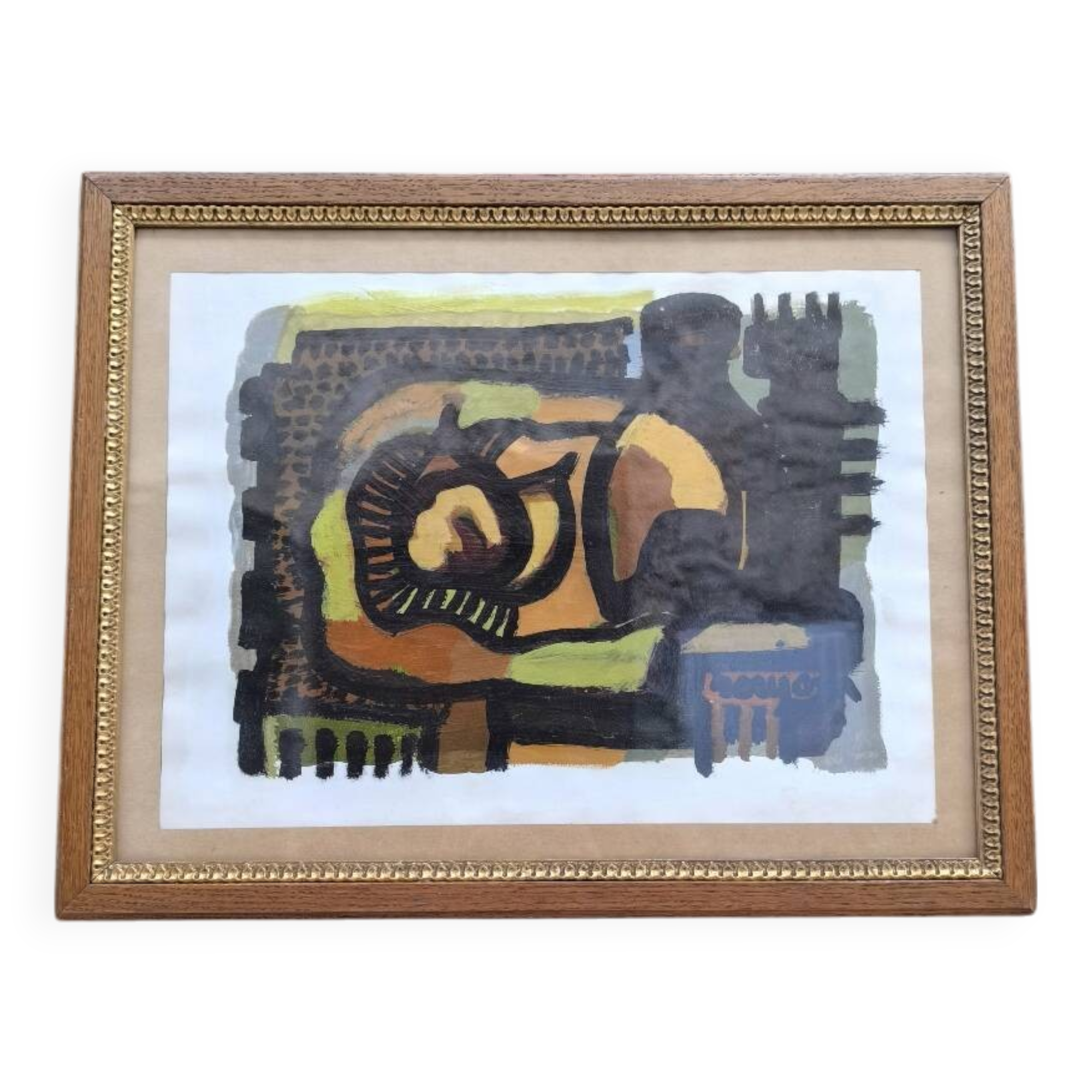 Oil on cardboard by Guy Rougon 1970