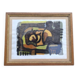 Oil on cardboard by Guy Rougon 1970