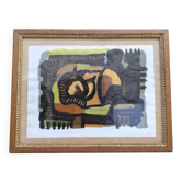 Oil on cardboard by Guy Rougon 1970