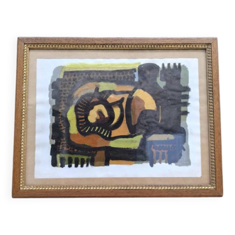 Oil on cardboard by Guy Rougon 1970