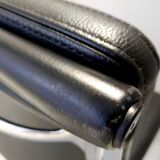 Postmodern Black Leather Soft Pad Chair Charles & Ray Eames for ICF