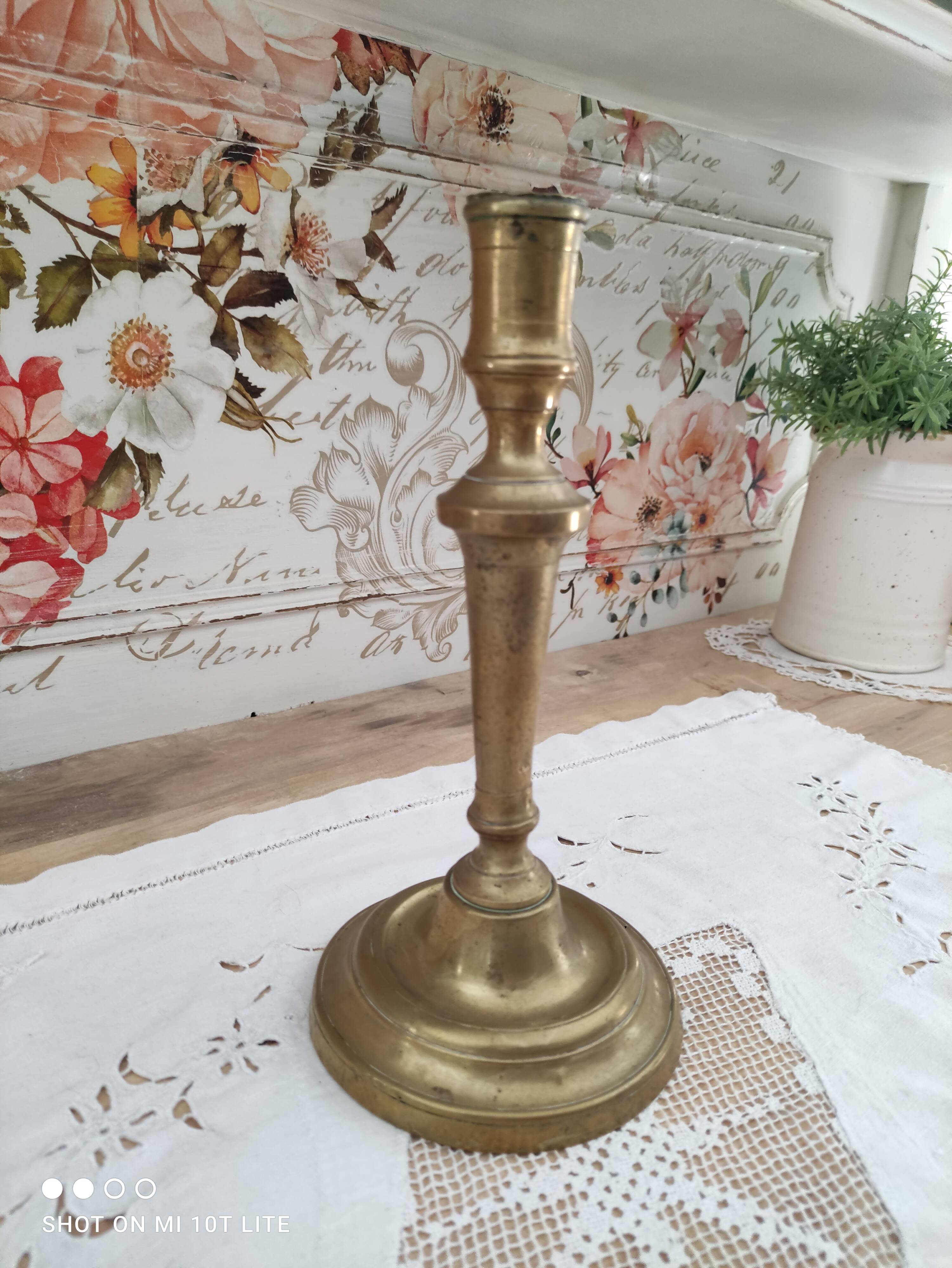 Simple brass candle holder