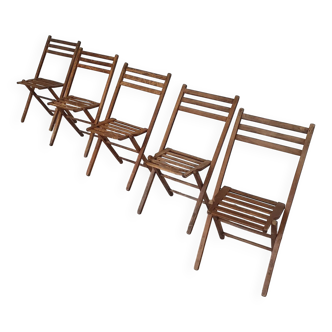 5 x chaises pliantes années 60