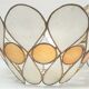 Pair of Capiz mother-of-pearl lampshade and vintage gilded metal