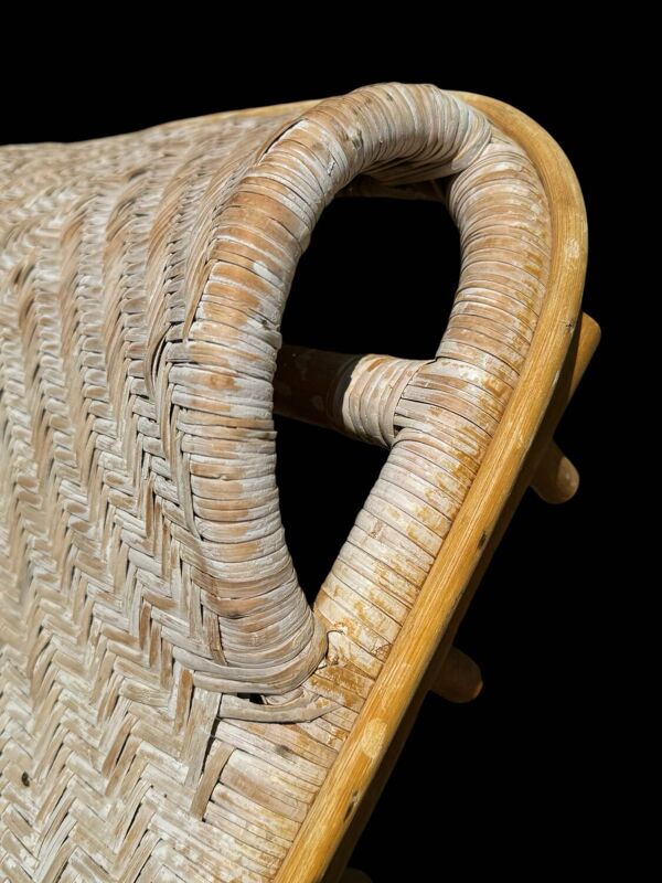 Chaise longue Vintage en Rotin et Bambou des années 60 Italie