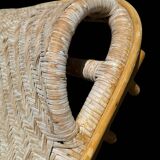 Vintage Rattan and Bamboo Chaise Longue from the 60s Italy