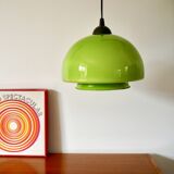 Suspension in green opaline mushroom design 60s-70s