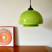 Suspension in green opaline mushroom design 60s-70s