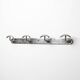 Vintage chrome wall coat rack with 4 hooks, modernist/industrial design.