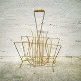 Guitar magazine rack in gold metal