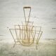 Guitar magazine rack in gold metal