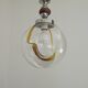 Vintage Murano Glass Globe Pendant Ceiling Light Amber Wave Mazzega Style