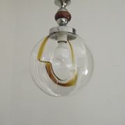 Suspension en verre de Murano ambré dans le goût de Mazzega