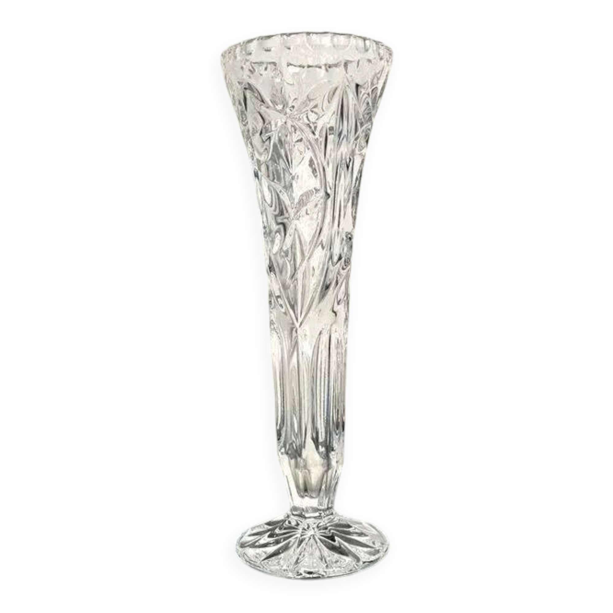 Soliflore en cristal taillé
