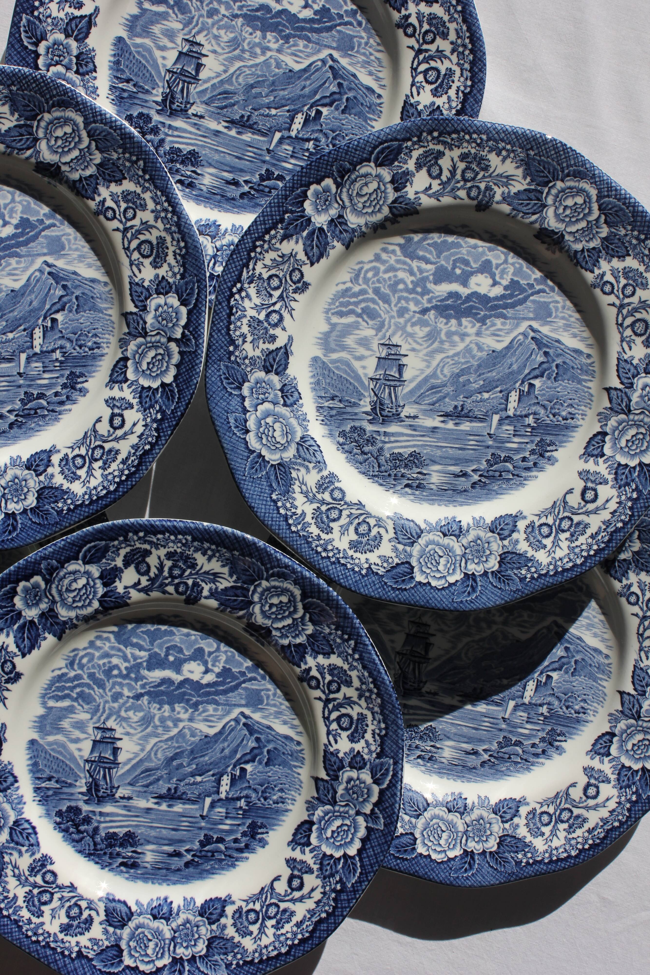 6 flat plates "lochs of scotland" wedgwood
