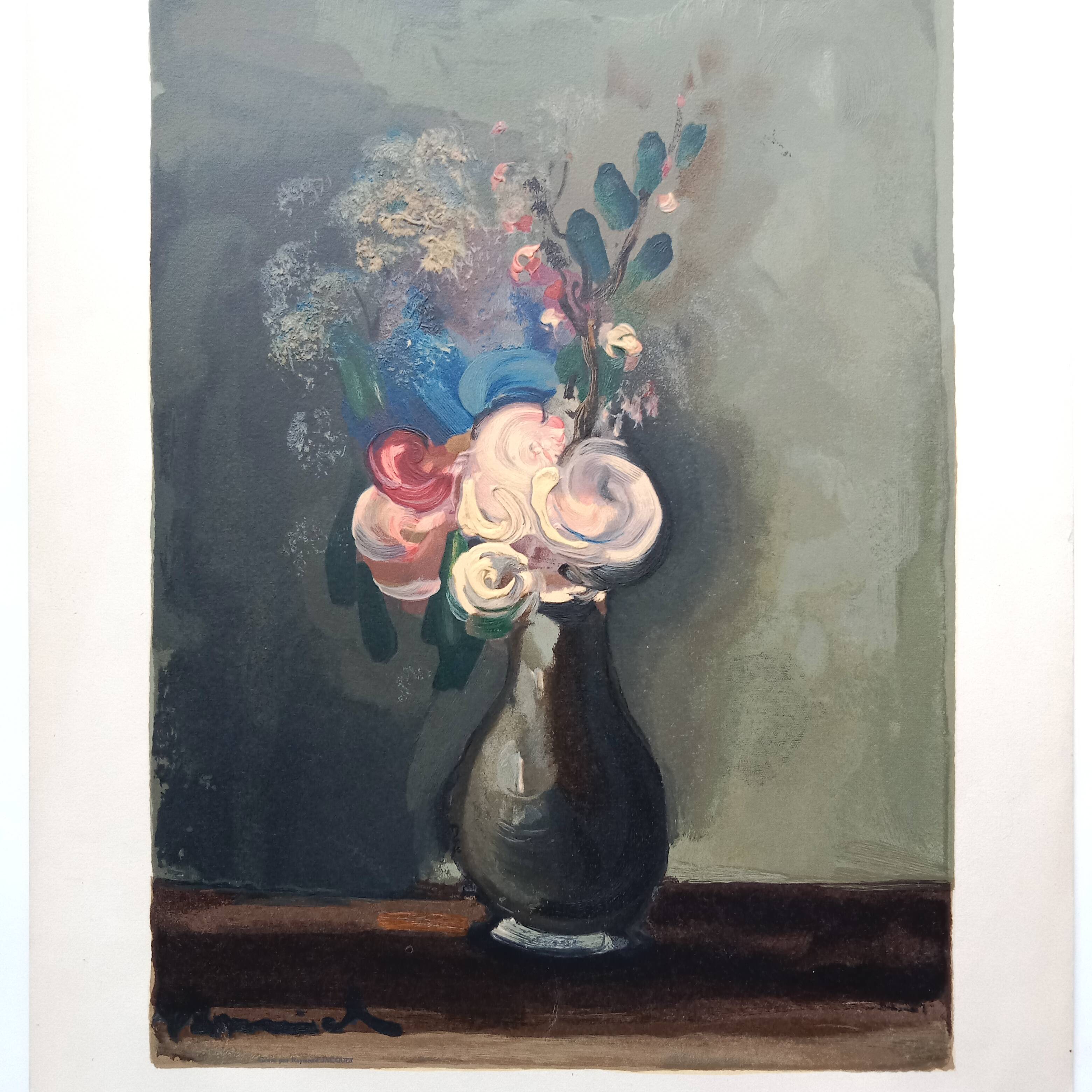 "The Pompom Roses", heliogravure by Raymond Jacquet after Maurice de Vlaminck (1876-1958)