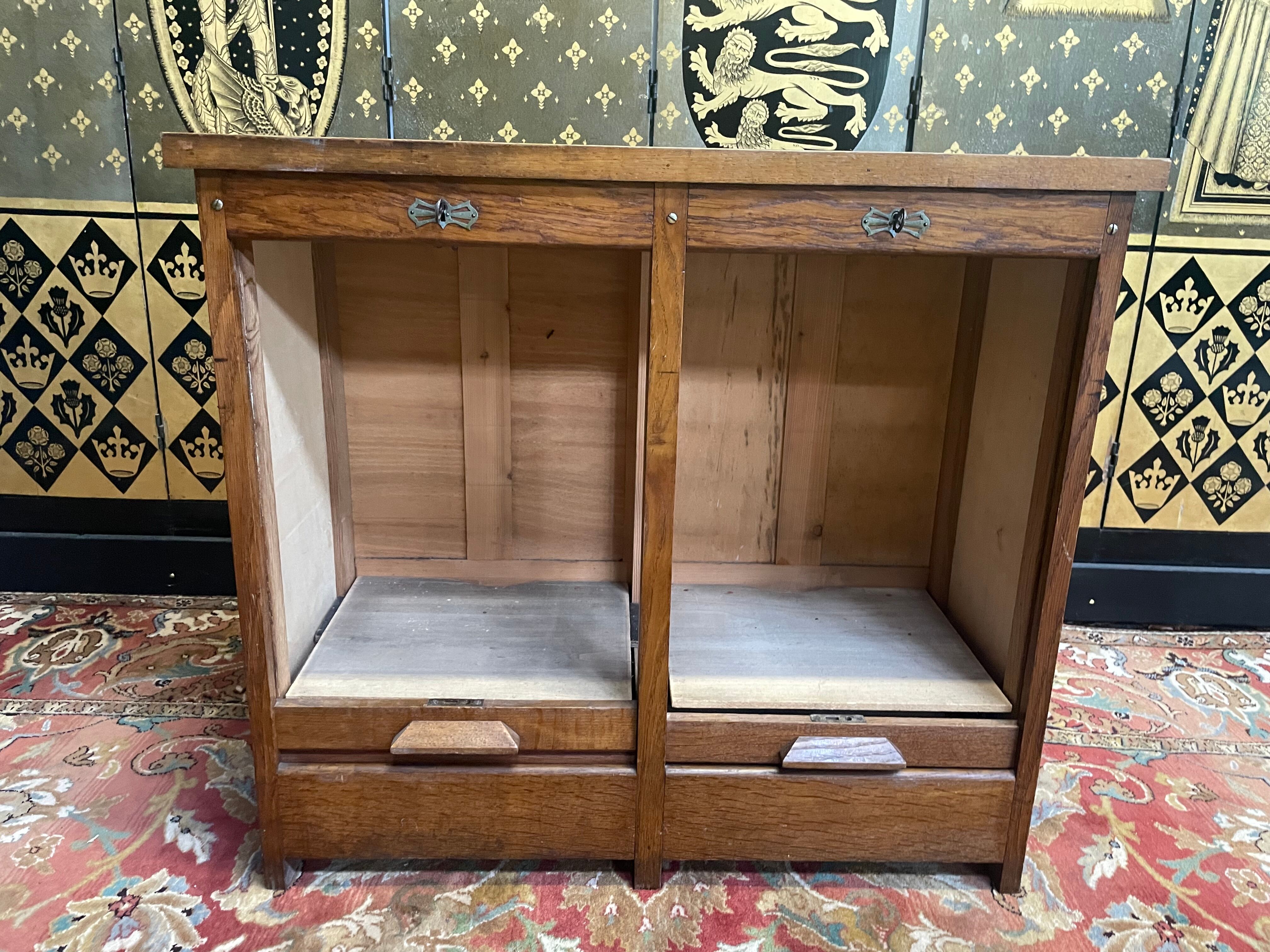 Oak notary curtain binder cabinet 1950