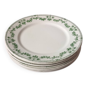 Lot 7 assiettes demi porcelaine Badonviller champagne