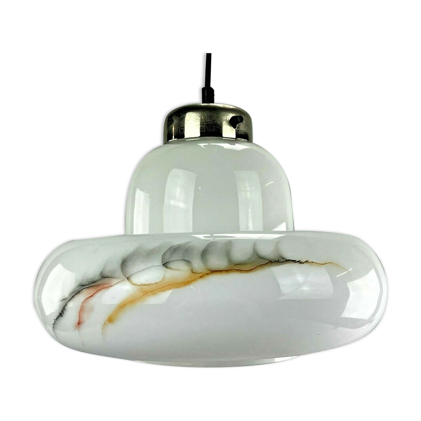 60s 70s lamp light hanging lamp glass ceiling lamp Space Age Design 60s