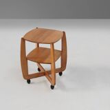 Amsterdam School beech wooden Side Table, The Netherlands 1920s