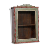 Polychrome vintage mural showcase old teck patina and piece of origin india