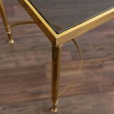 Table basse vintage en laiton fabriquée en France, 1950s