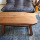 Solid elm bass table, brutalist style