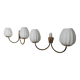 Pair of 1960 opaline and brass wall lights from Italy