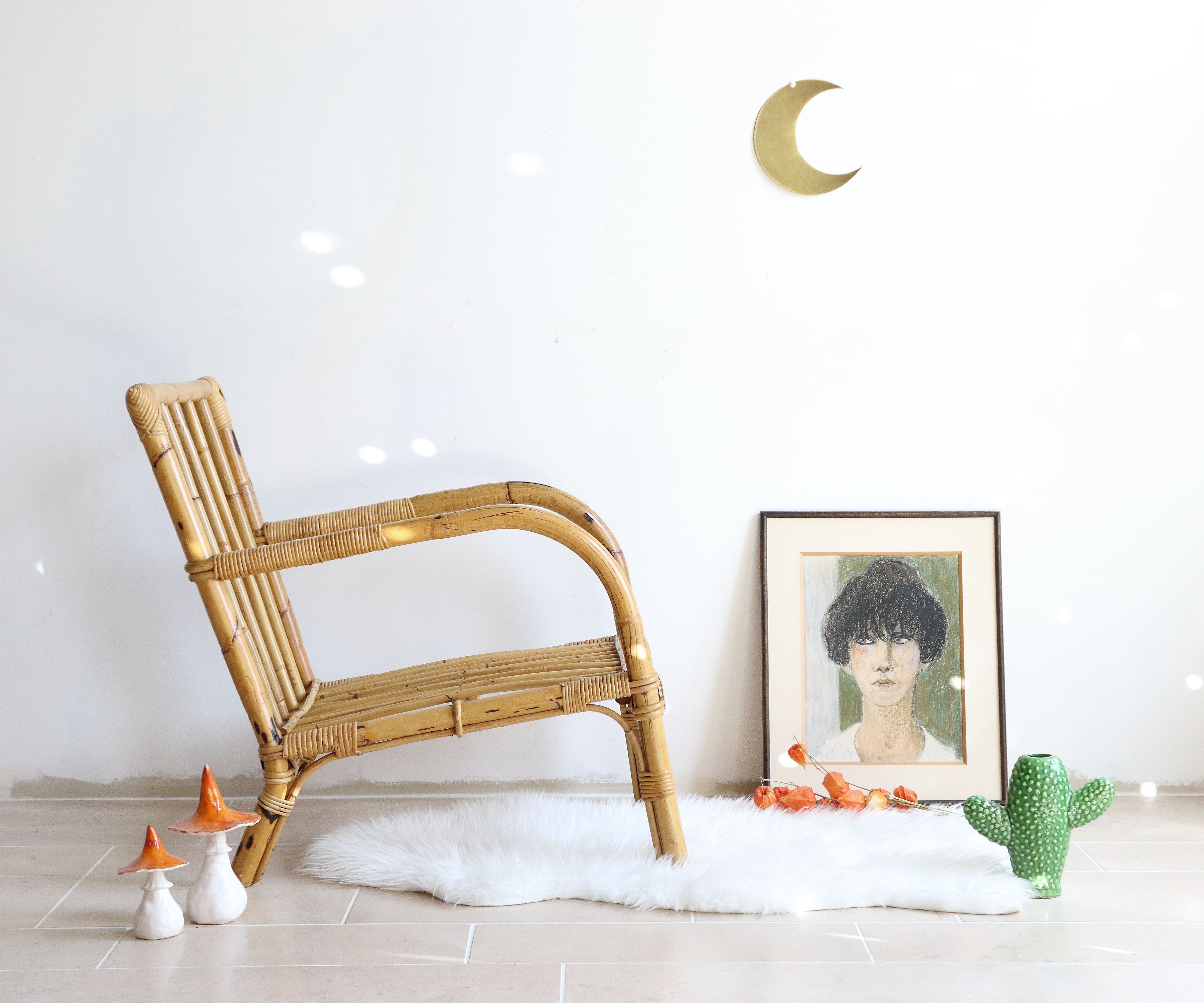 70s bamboo and rattan chair
