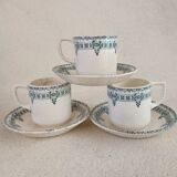 3 cups and saucers iron earth