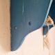 Blue wood wall shelf
