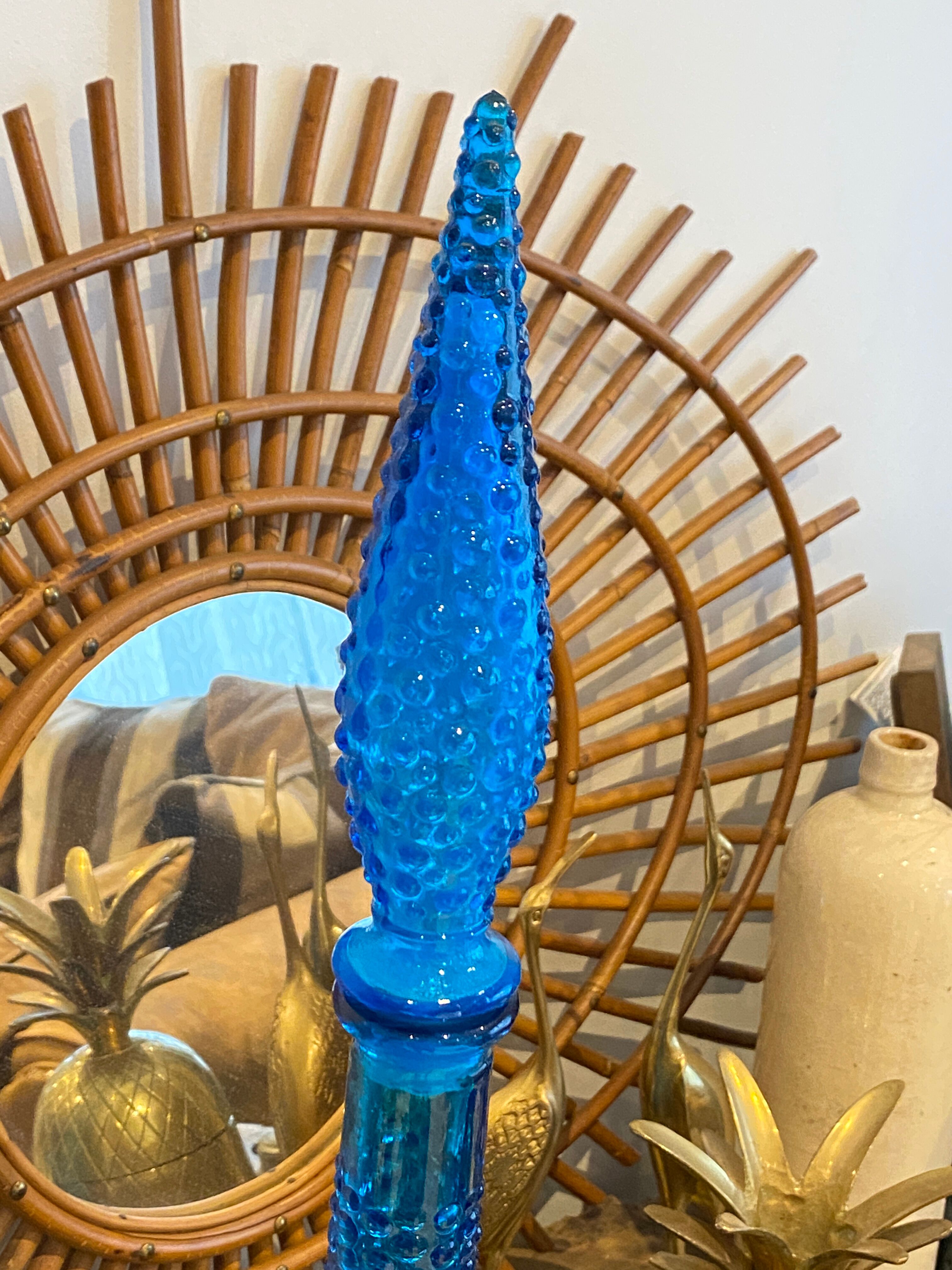 Turquoise blue Empoli decanter