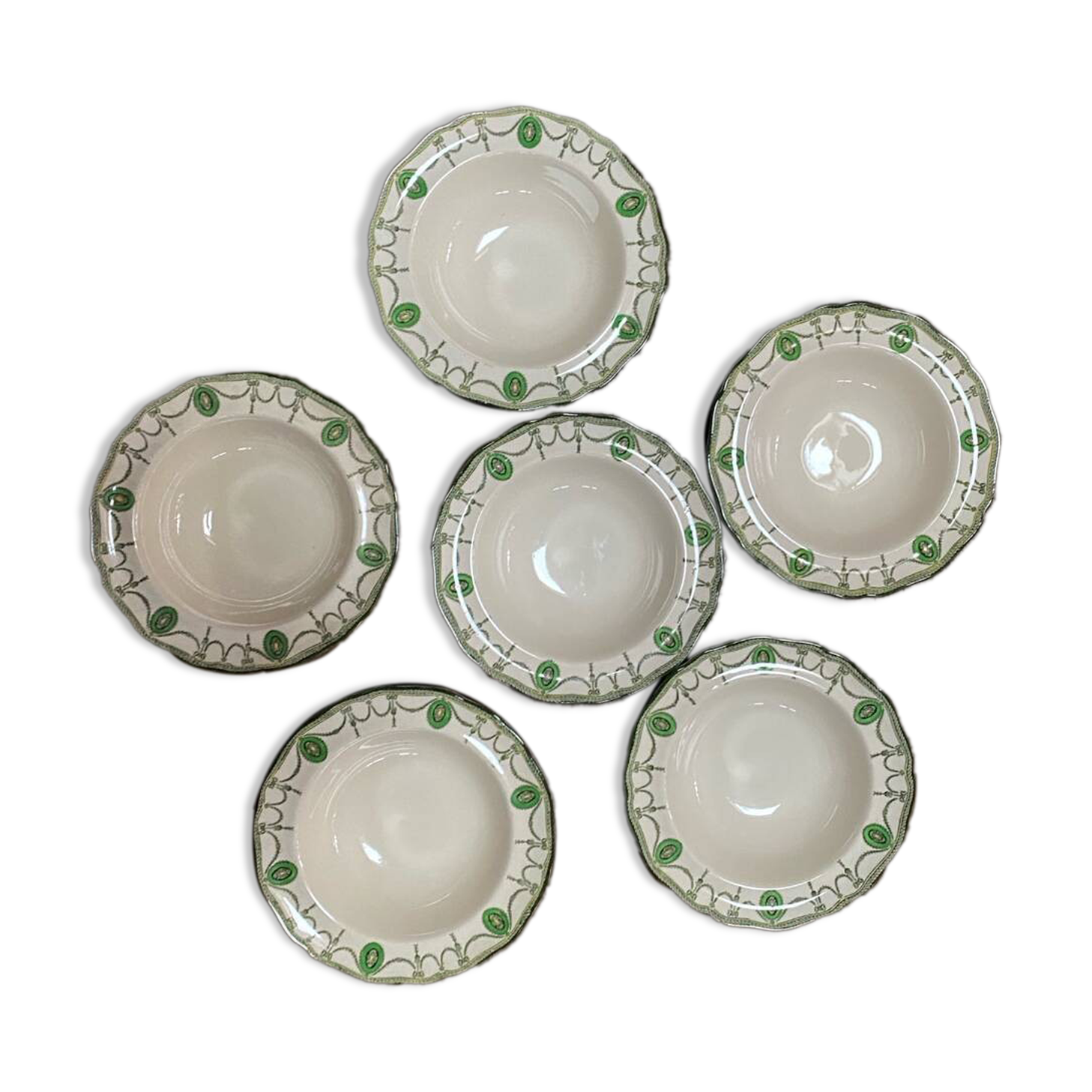 Set of 6 antique Royal Doulton bowls