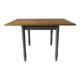 Table, vintage desk with smoked green legs, oak top.