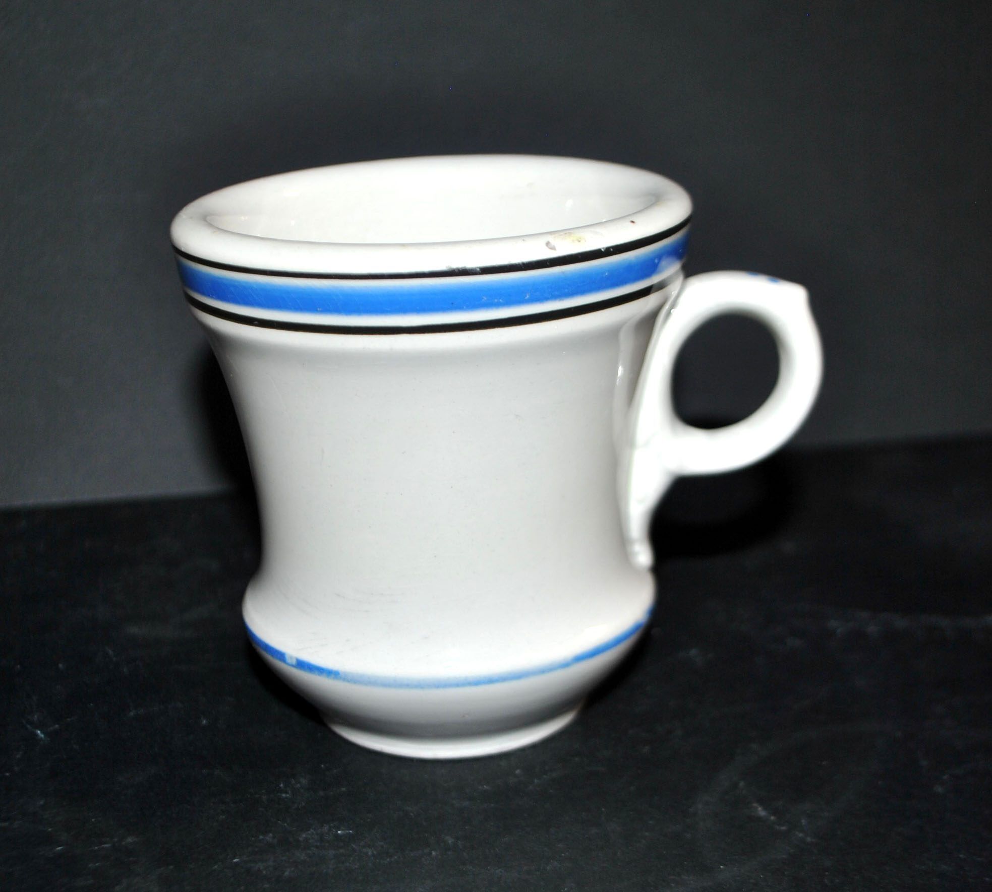 Sarreguemines coffee cups brulot in opaque china bistro.