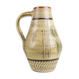 Vase en céramique vintage, Allemagne de l’Ouest, Poterie allemande, Boho, Milieu du siècle