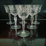 Cut white wine glasses
