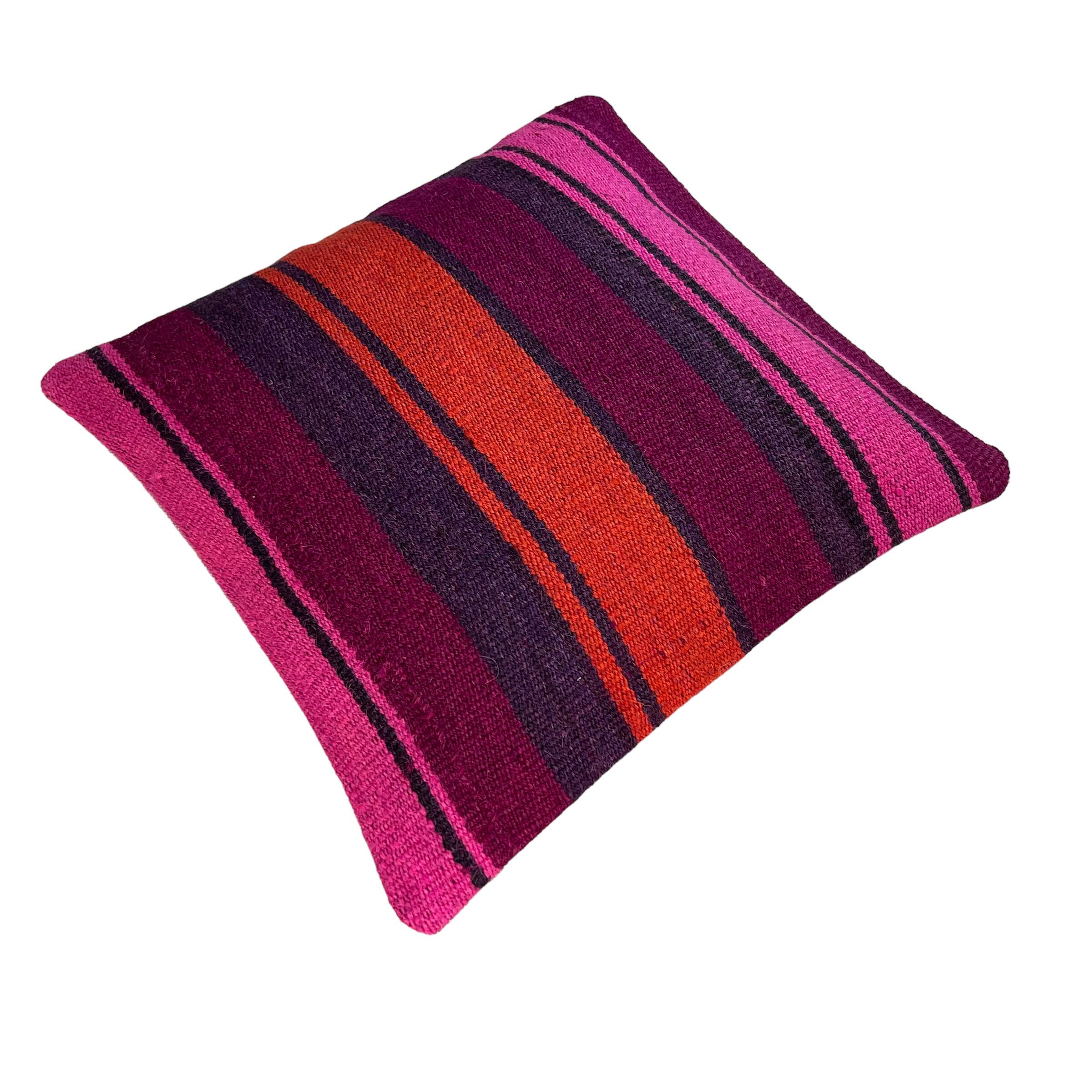 Housse de coussin en kilim turc vintage, 40 x 40 cm
