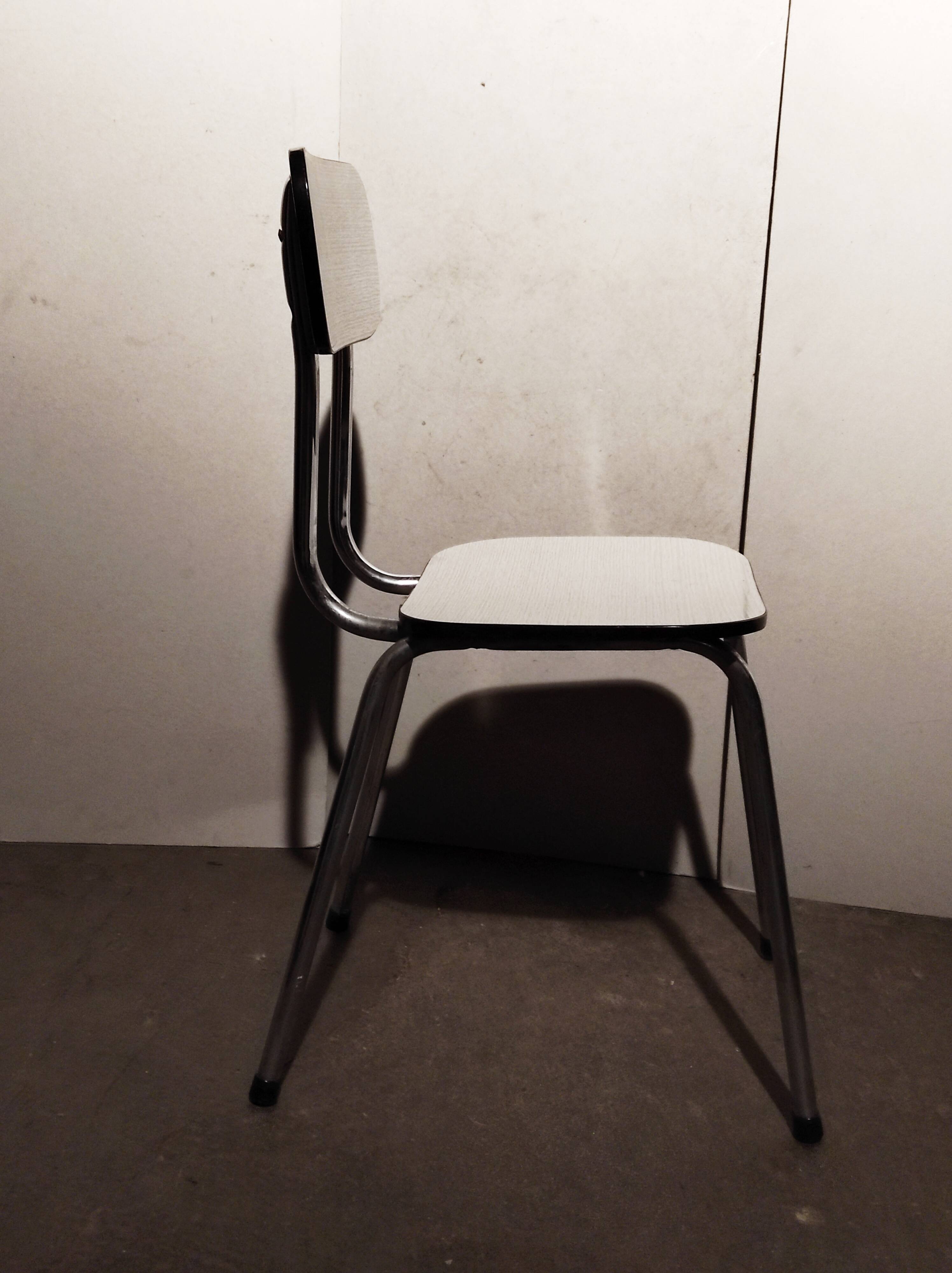 Paire de chaises formica blanches vintage