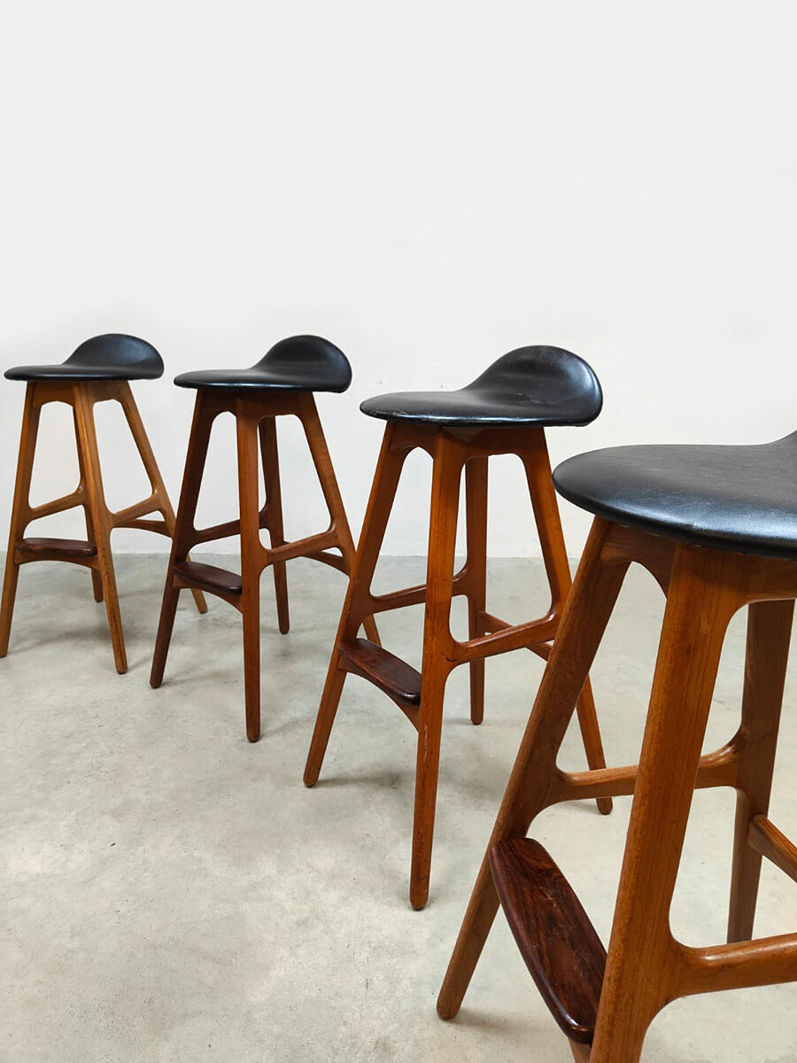 Rare Danish vintage design stools Erik Buch OD 61 Møbler