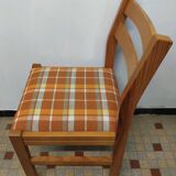 Pair of Vintage Wooden / Orange Fabric Chairs