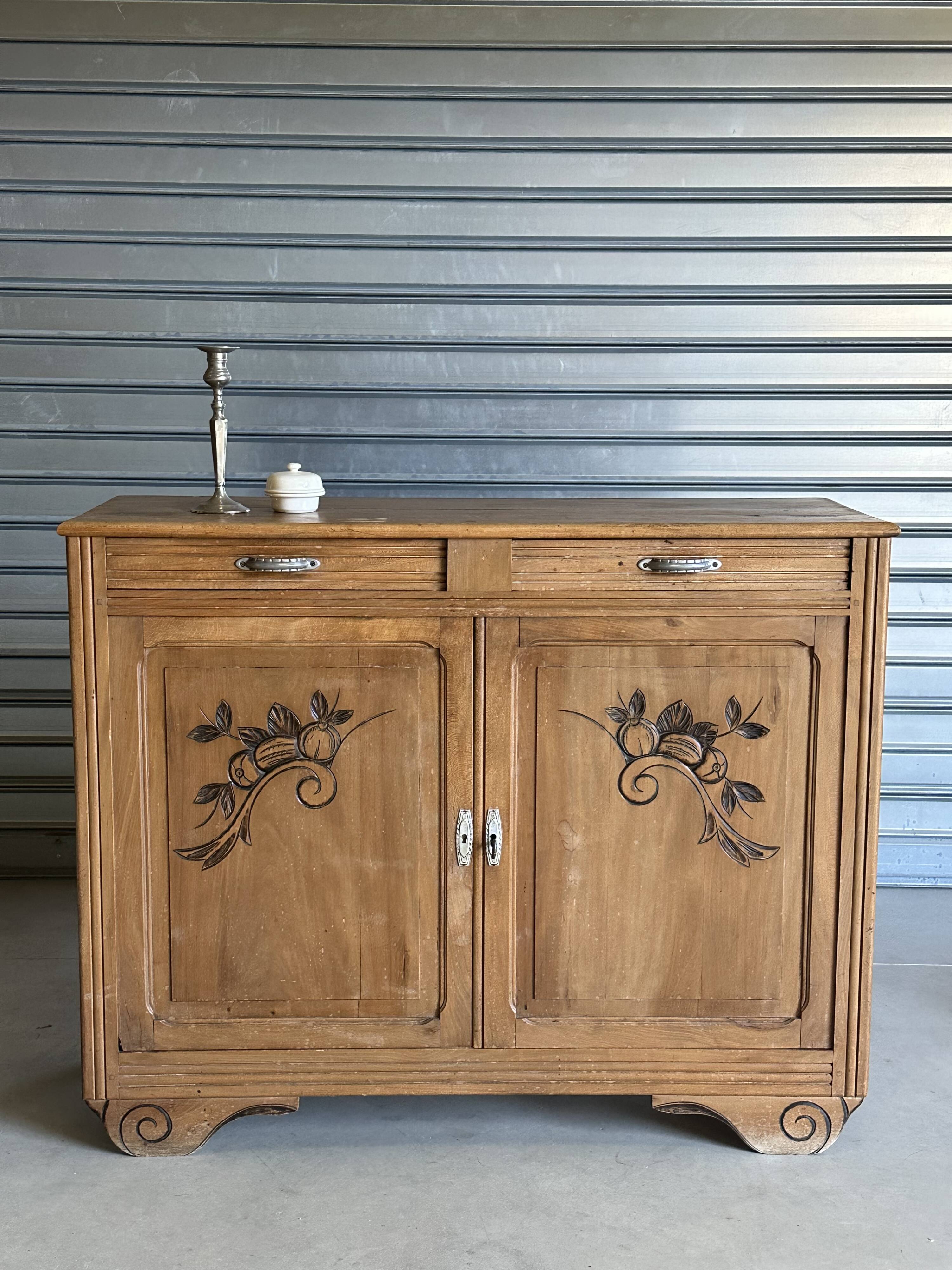 Buffet Art déco années 30 en bois blond