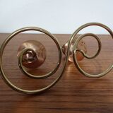 German filigree brass and copper candleholders, 1960s, set of 3